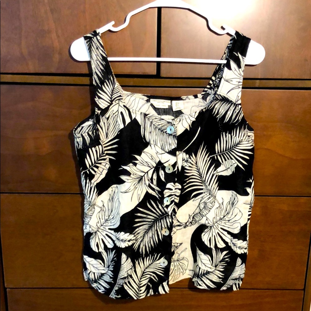 Christian Siriano Tropical Linen Tank